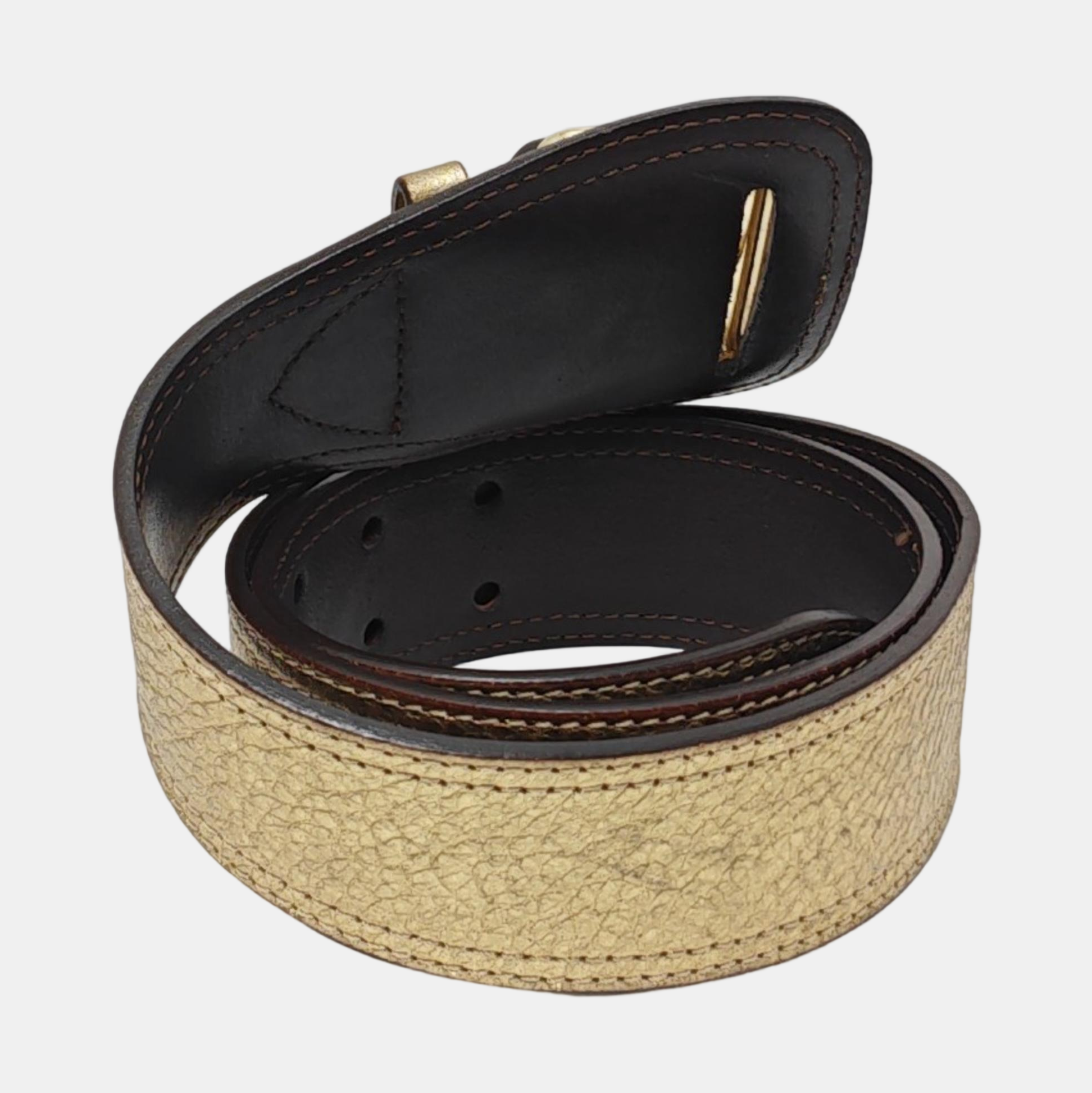 Leather Belt Gold