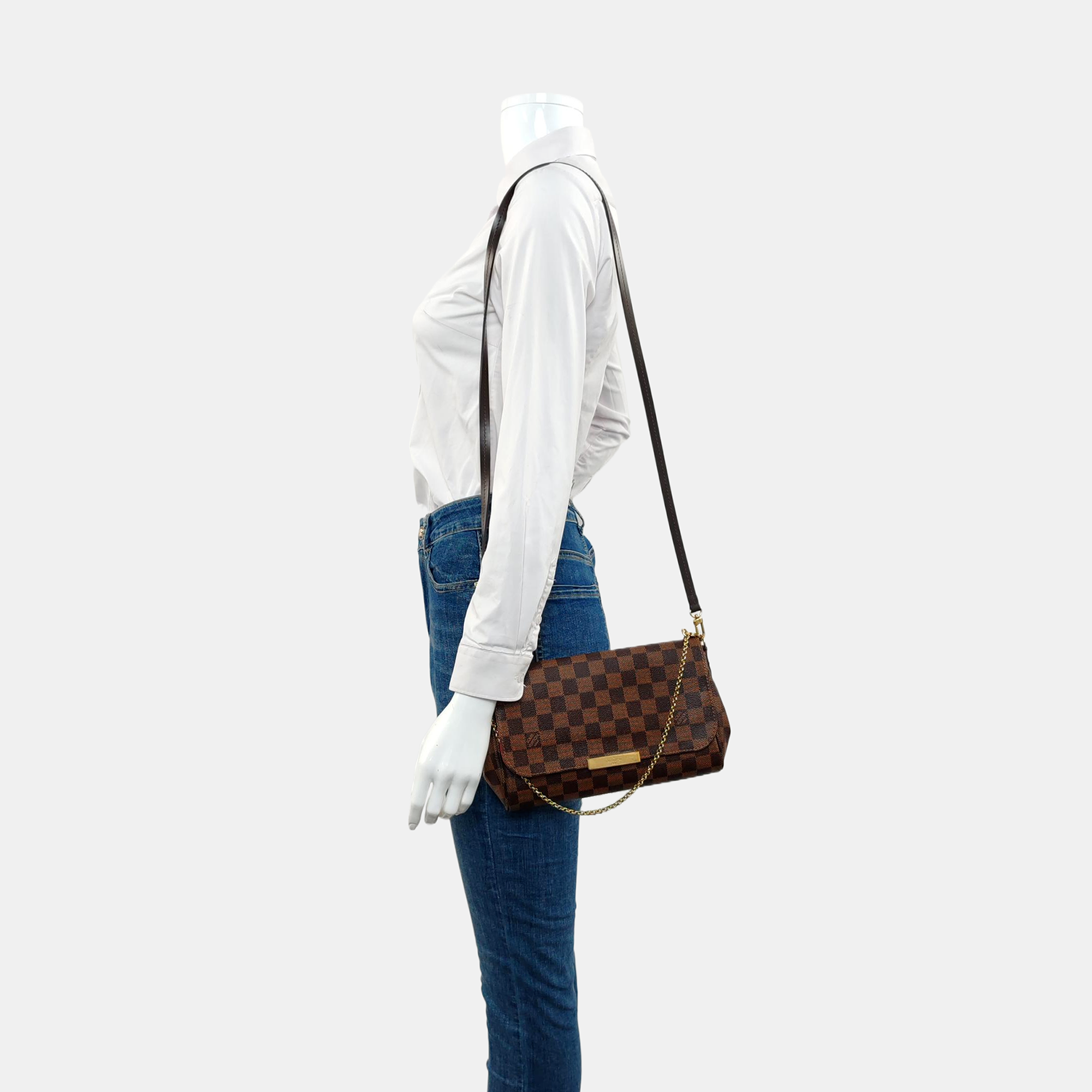 FAVORITE MM Damier Ebene Coated Canvas Brown