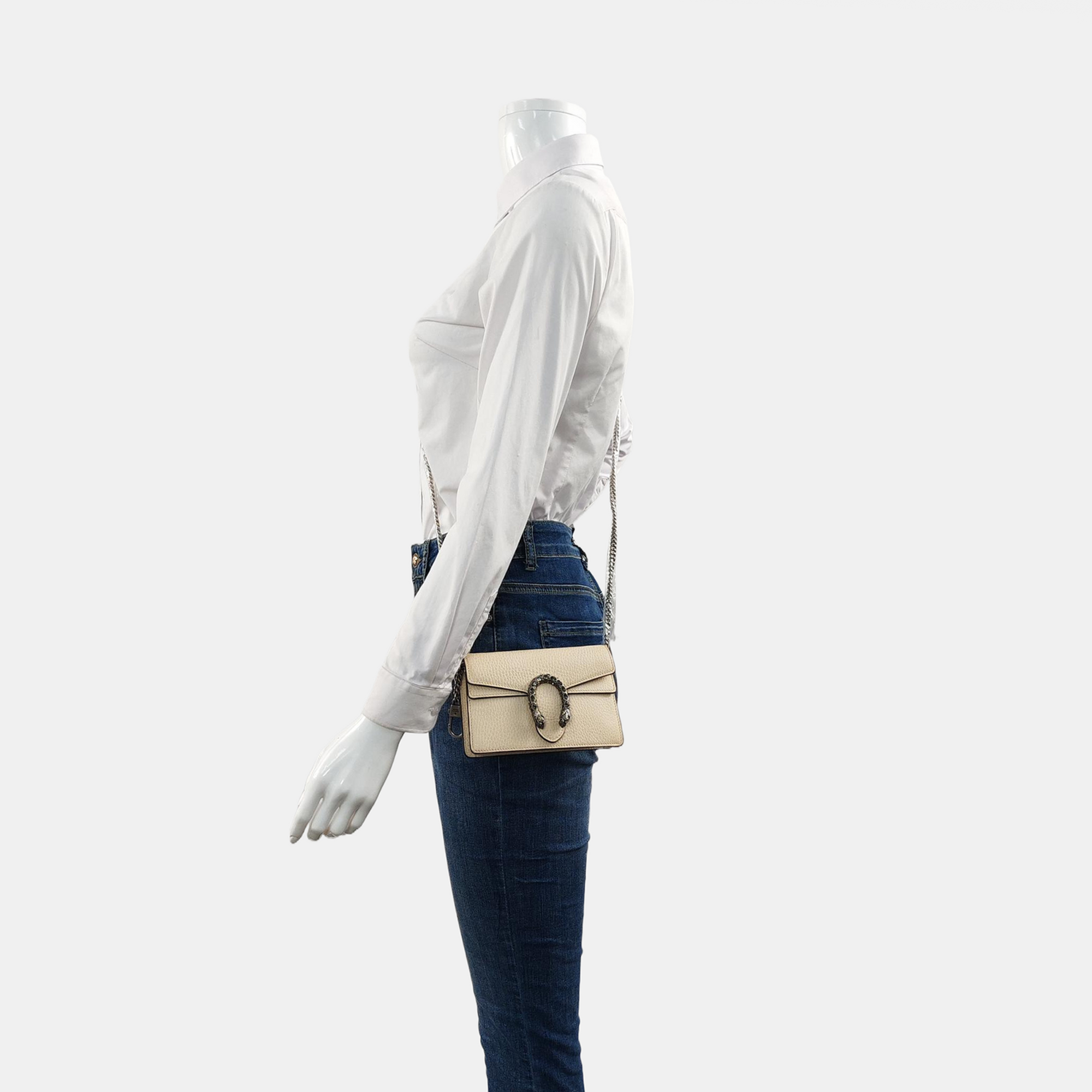 Authenticated pre-owned  Dionysus Super Mini Calfskin White - Crossbody Bag at Looply