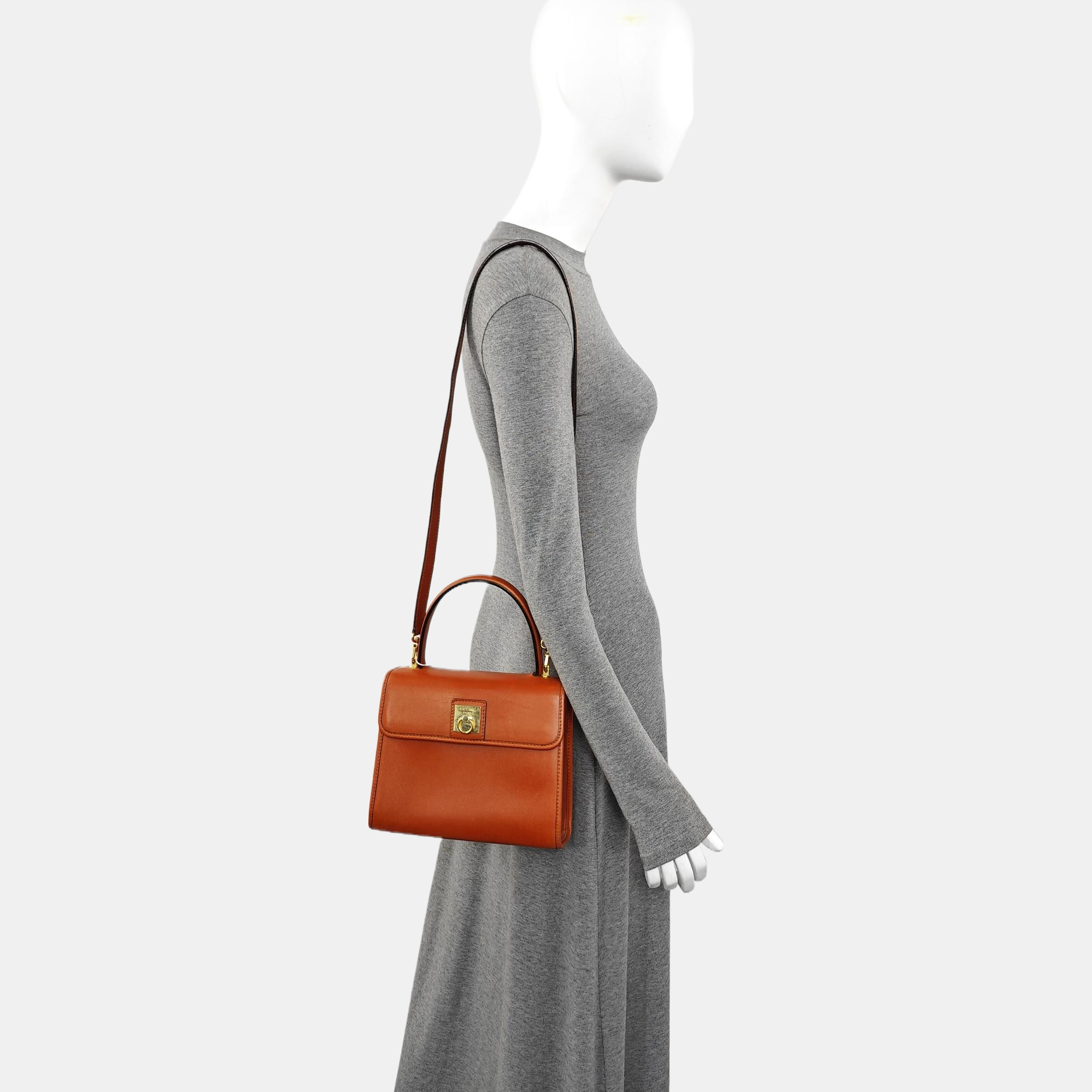 Calfskin Shoulder Bag Brown