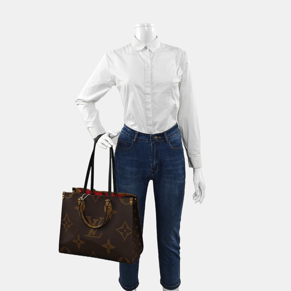 ONTHEGO MM Monogram Coated Canvas Brown