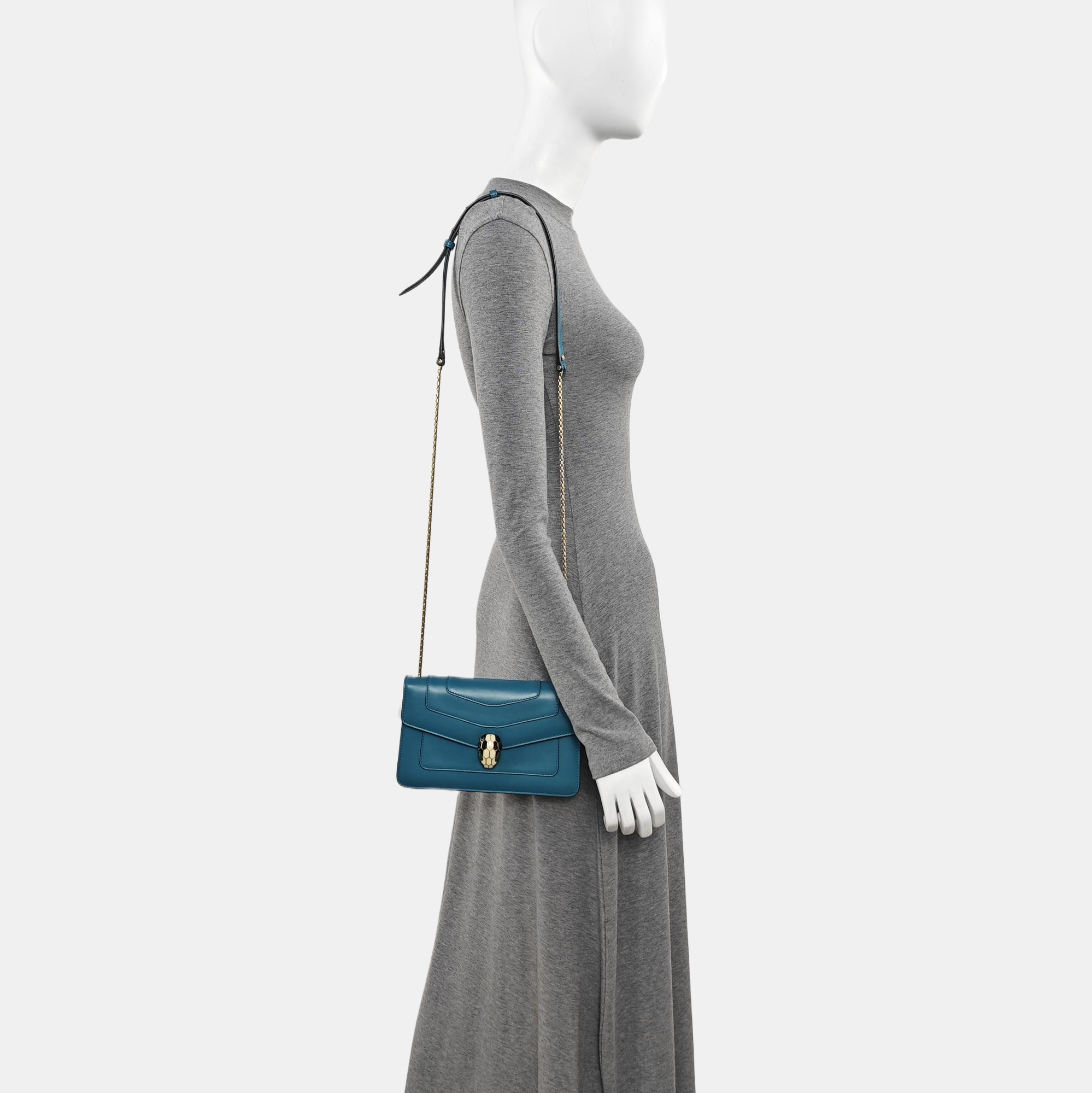 SERPENTI FOREVER Small Calfskin Blue