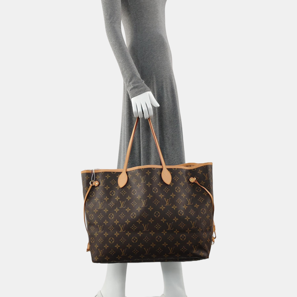 NEVERFULL GM Monogram Coated Canvas Brown