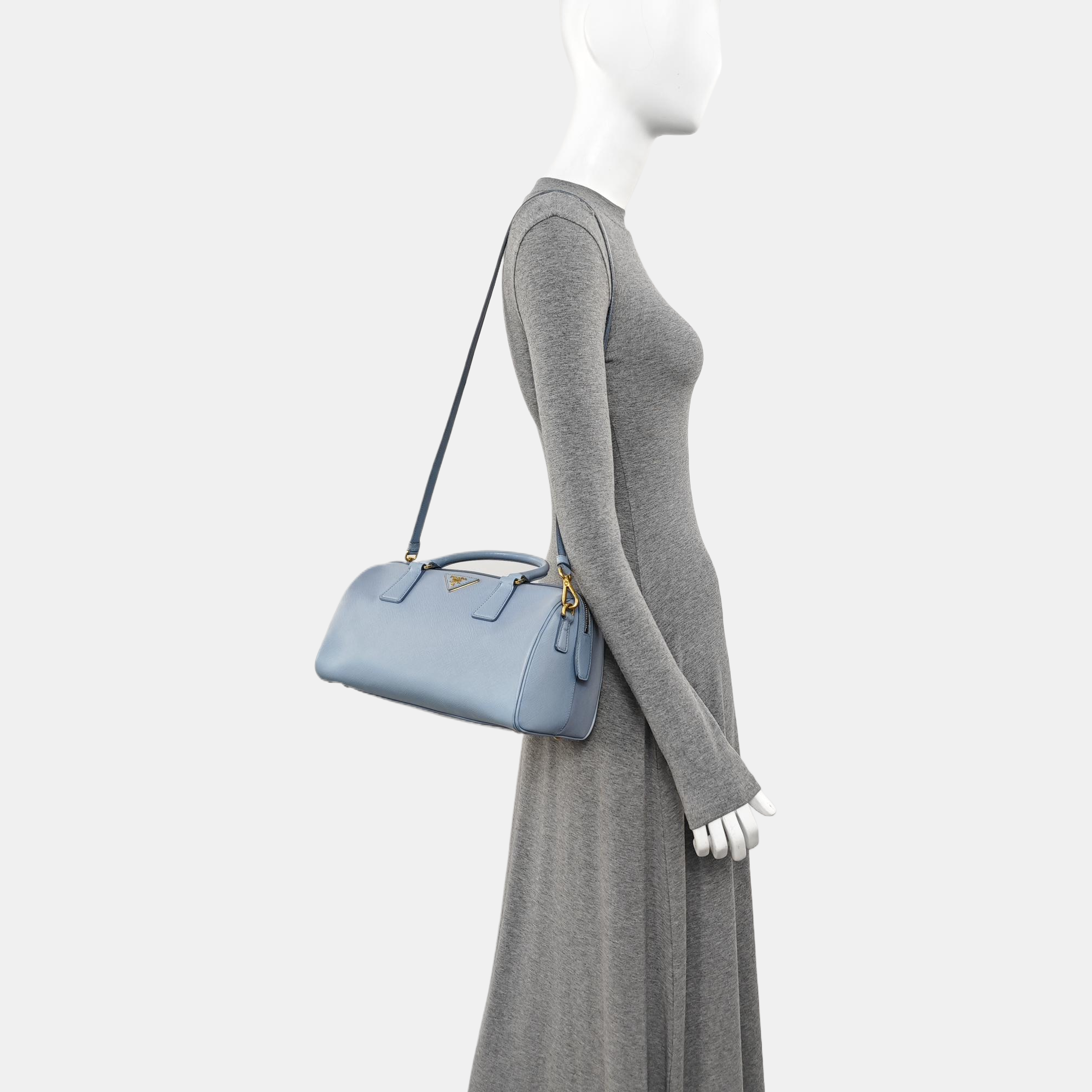 Saffiano Calfskin Shoulder Bag Blue
