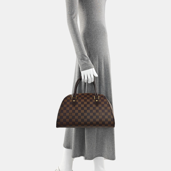 RIBERA MM Damier Ebene Coated Canvas Brown