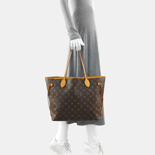 NEVERFULL MM Monogram Coated Canvas Brown