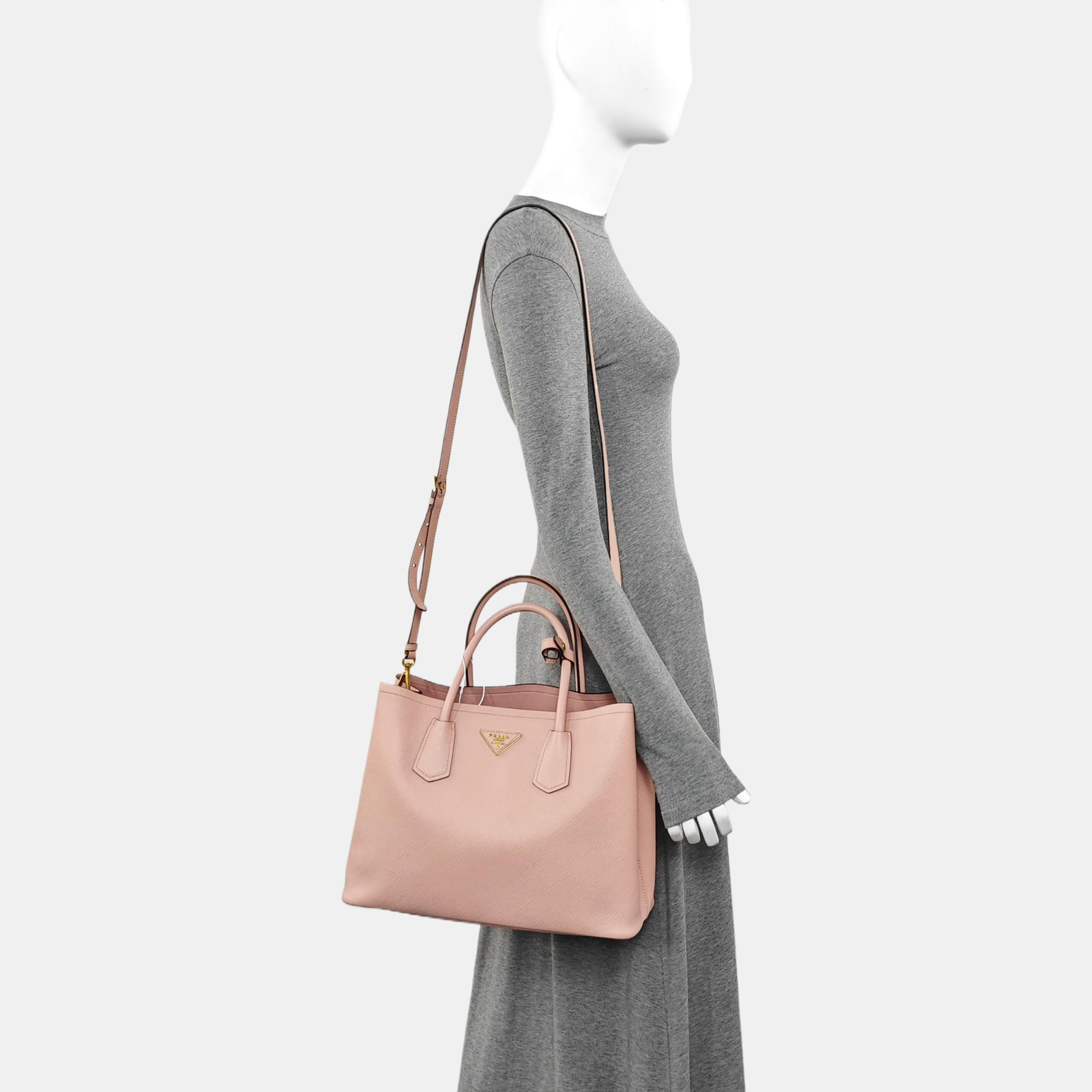 Double Large Saffiano Calfskin Pink
