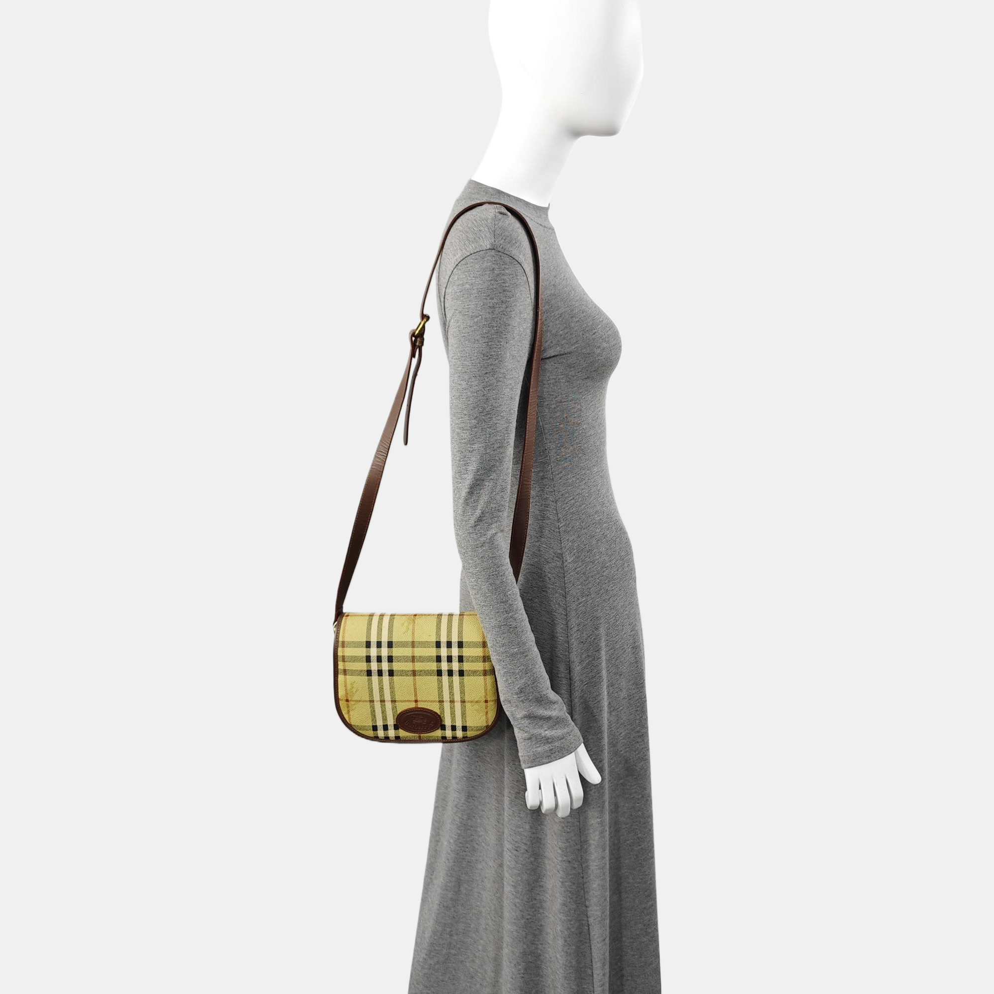 Coated Canvas Crossbody Bag Beige