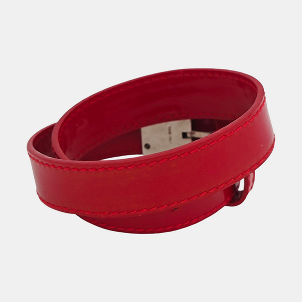 Leather Red Bangle