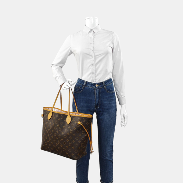NEVERFULL MM Monogram Coated Canvas Brown