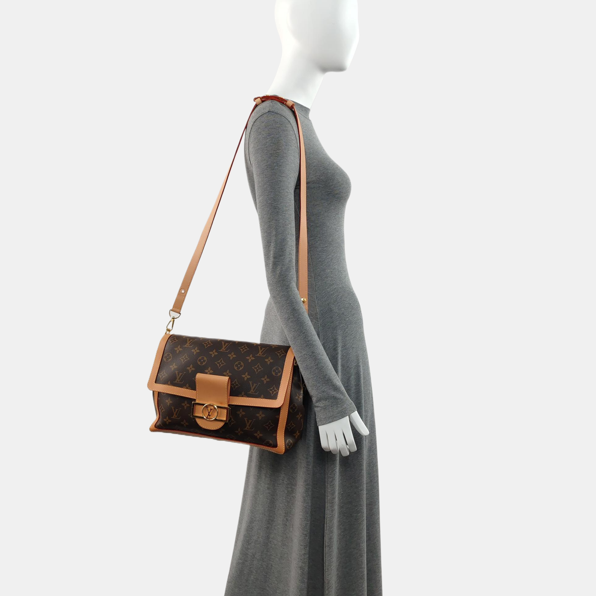 DAUPHINE GM Monogram Coated Canvas Brown