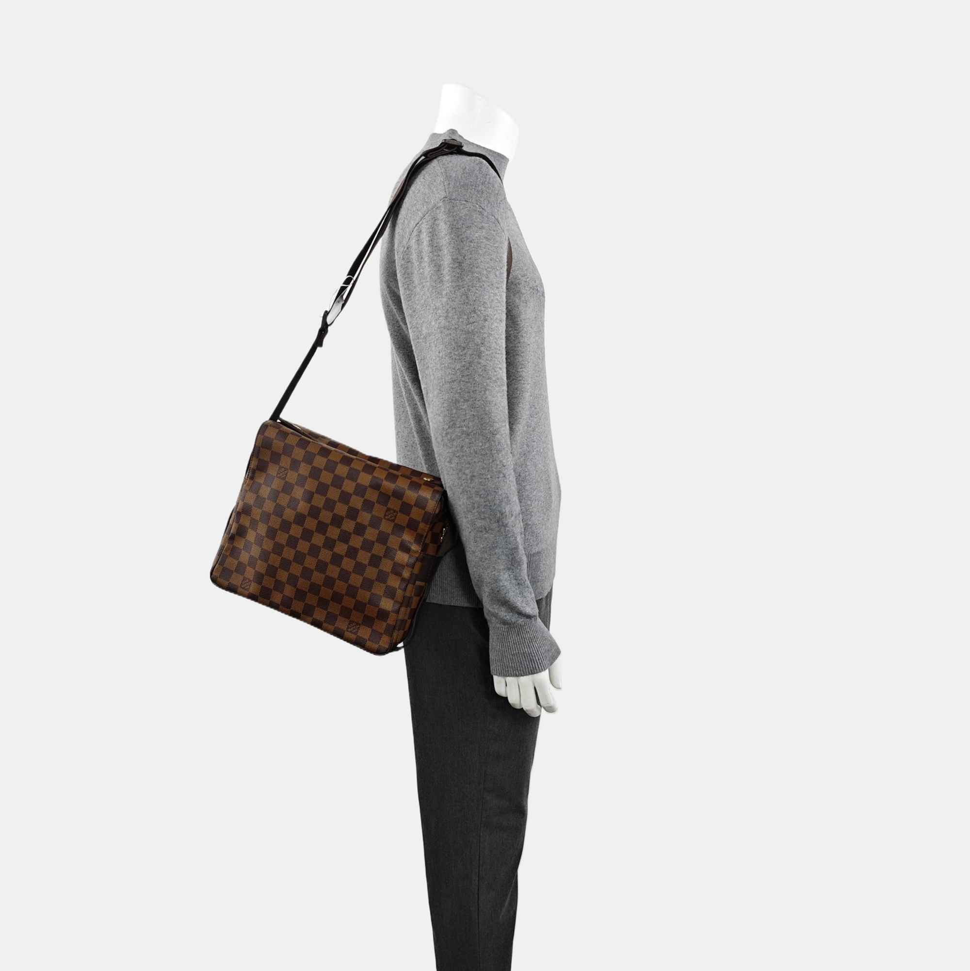 NAVIGLIO MM Damier Ebene Coated Canvas Brown
