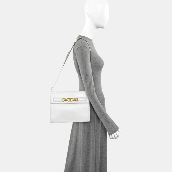 Calfskin Shoulder Bag White
