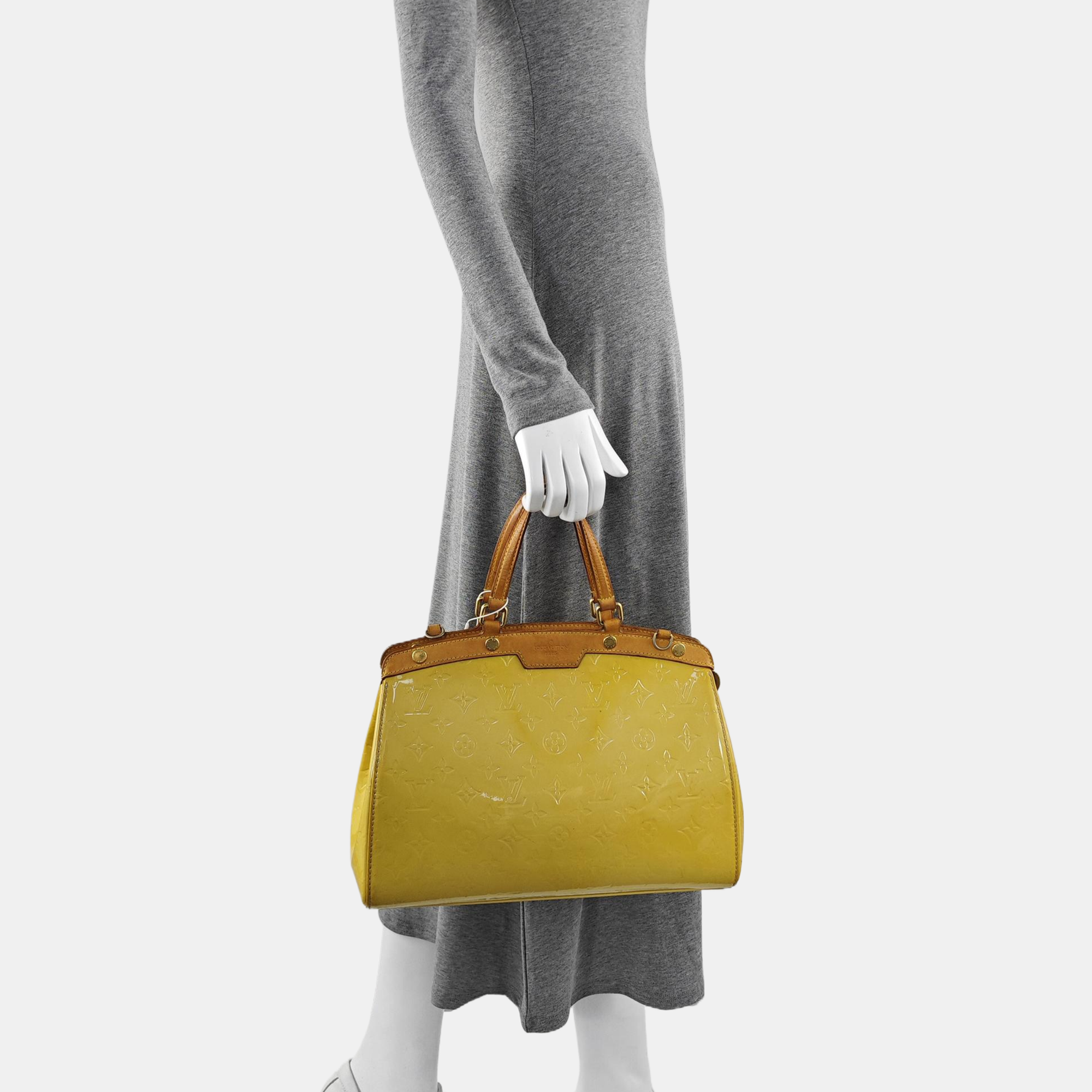 BREA MM Monogram Patent Leather Yellow