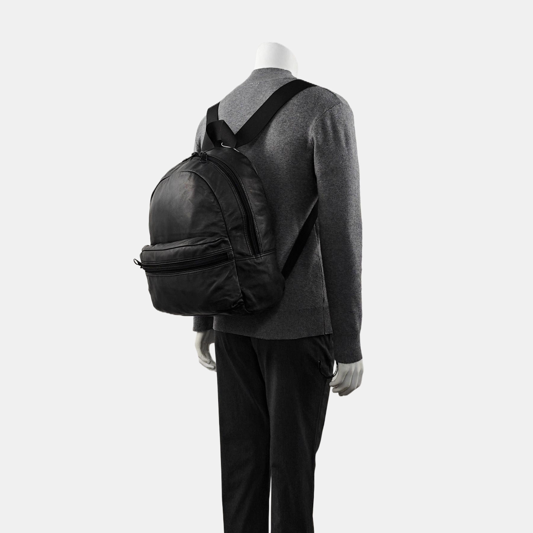 Leather Backpack Black