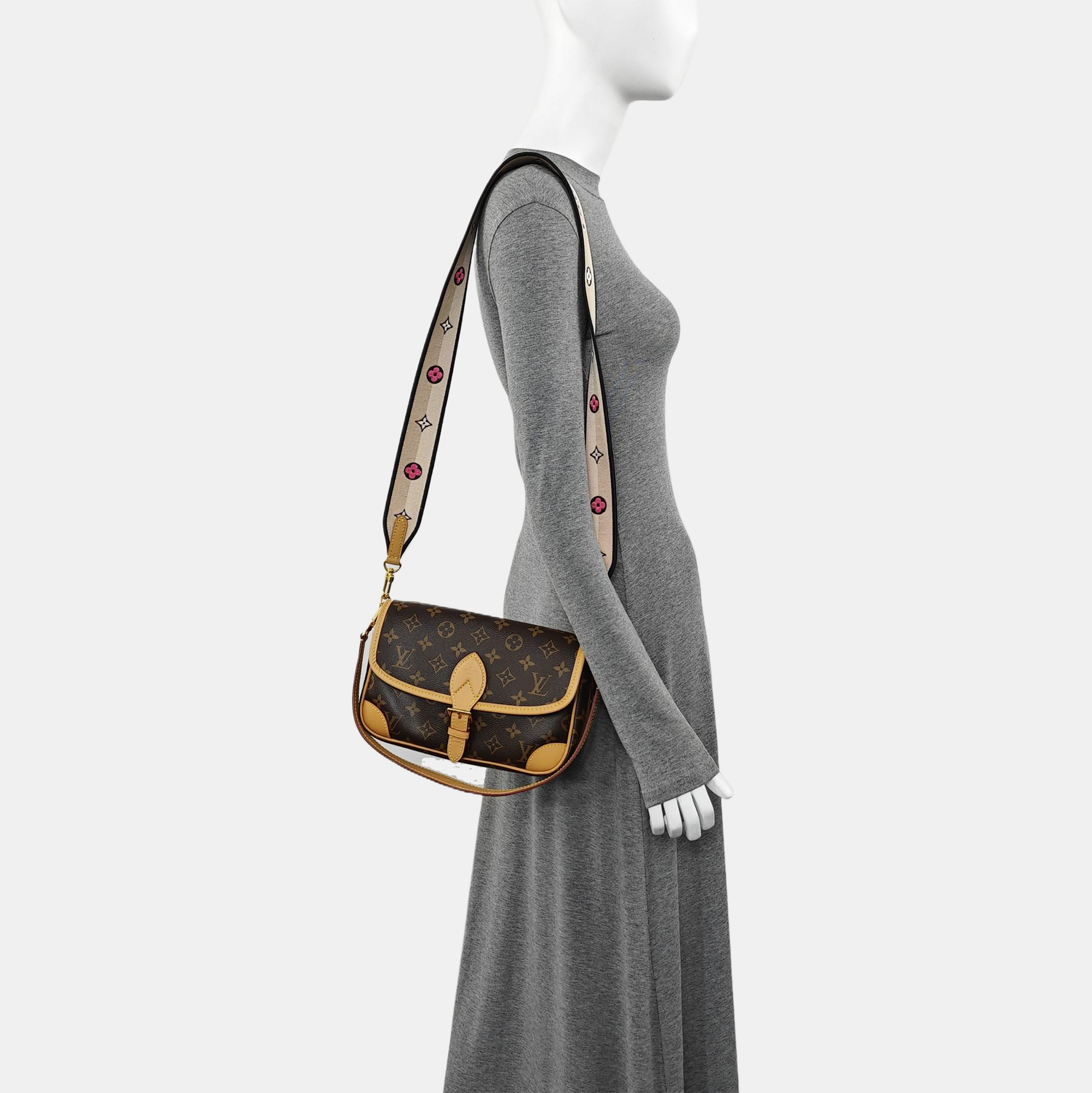 DIANE Monogram Coated Canvas Brown