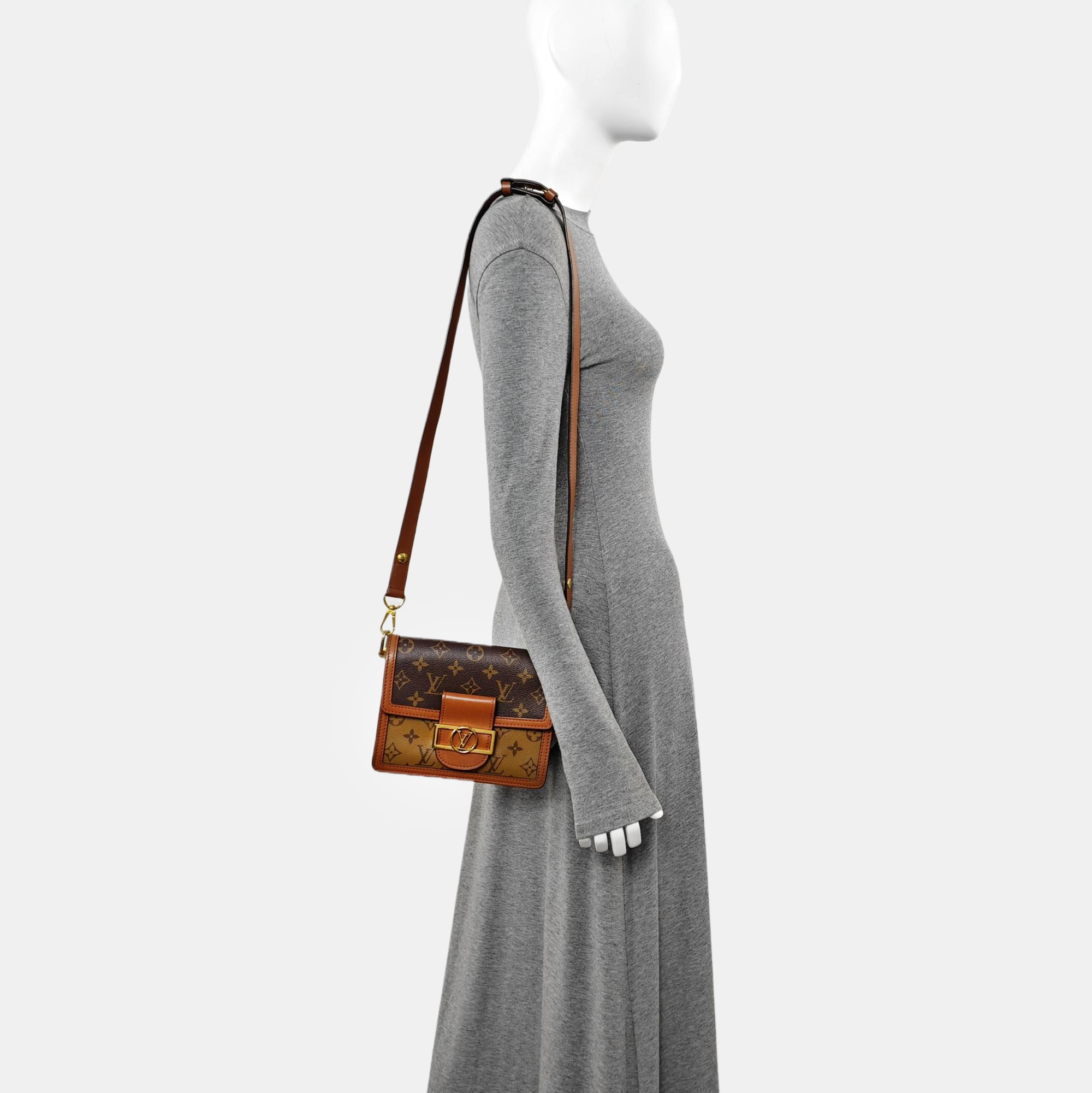 DAUPHINE Mini Monogram Coated Canvas Brown