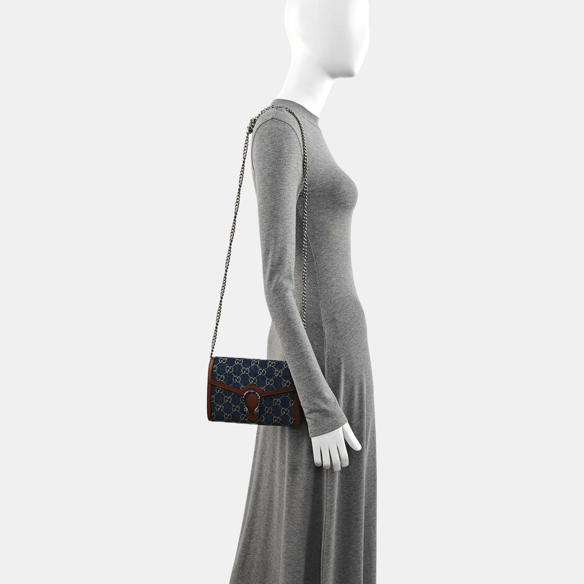 Authenticated pre-owned  Dionysus Mini Monogram Denim Blue - Shoulder Bag at Looply