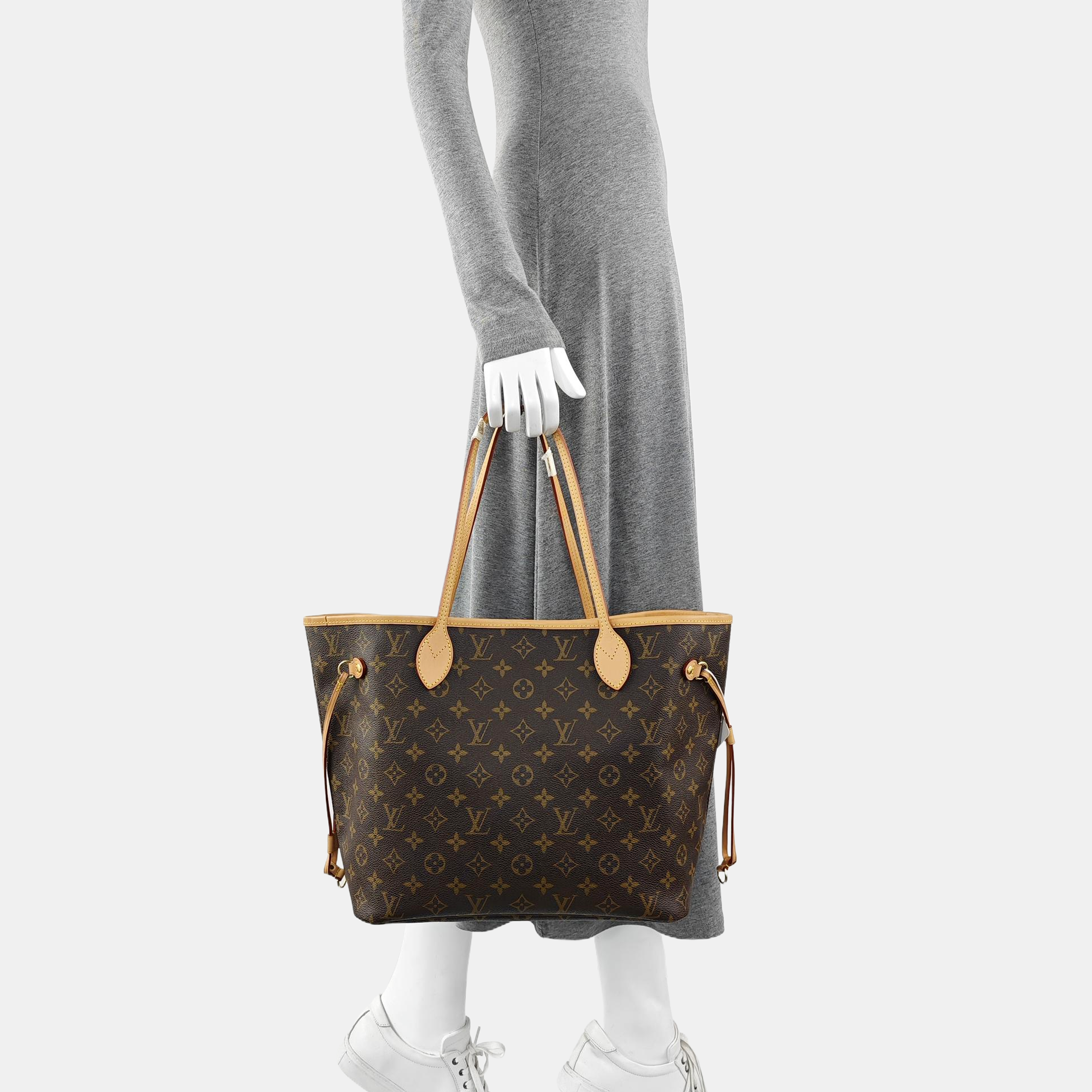 NEVERFULL MM Monogram Coated Canvas Brown