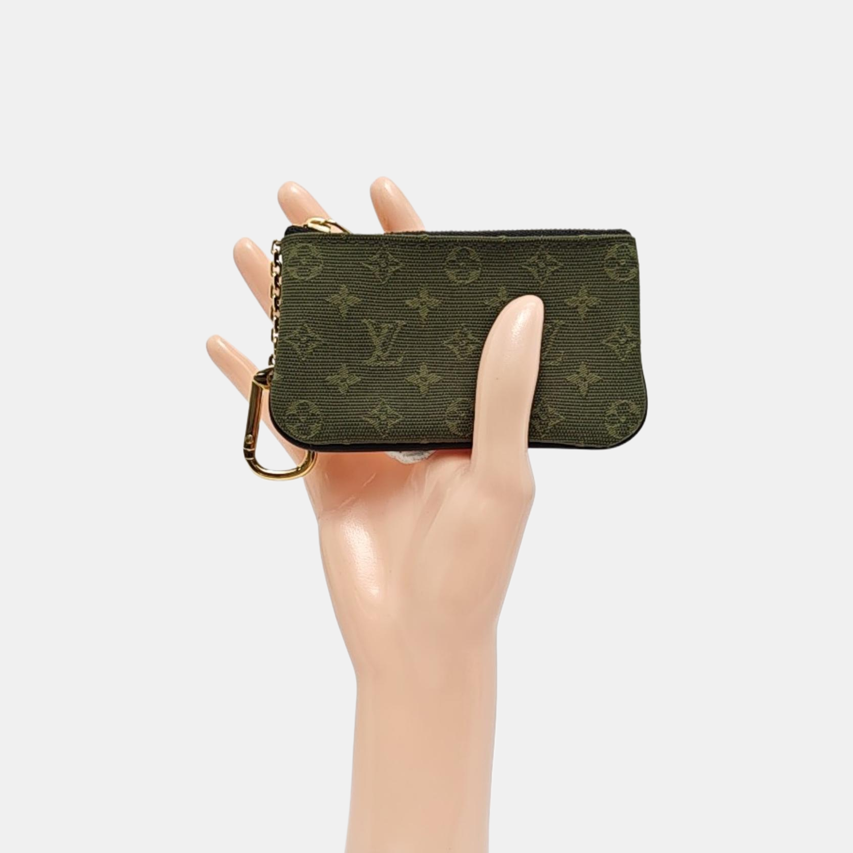 Monogram Canvas Key Pouch Green