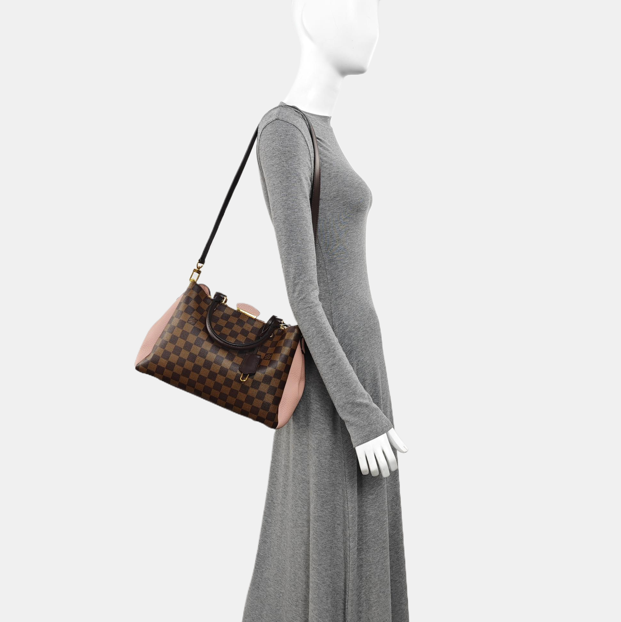 BRITTANY BB Damier Ebene Coated Canvas Brown