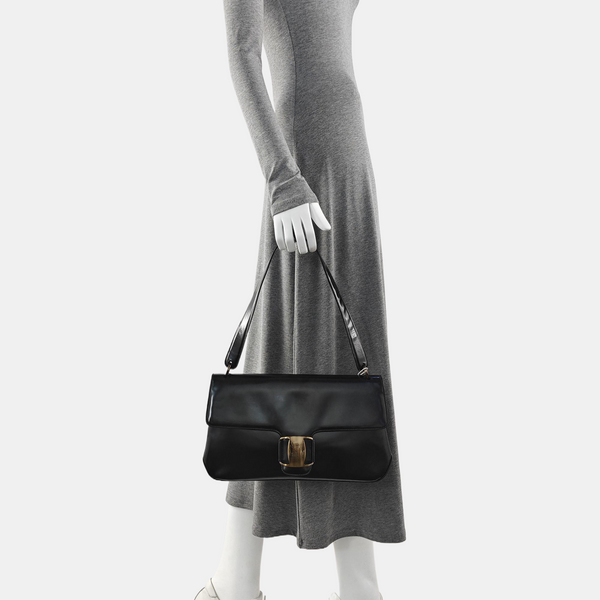 Calfskin Top Handle Bag Black