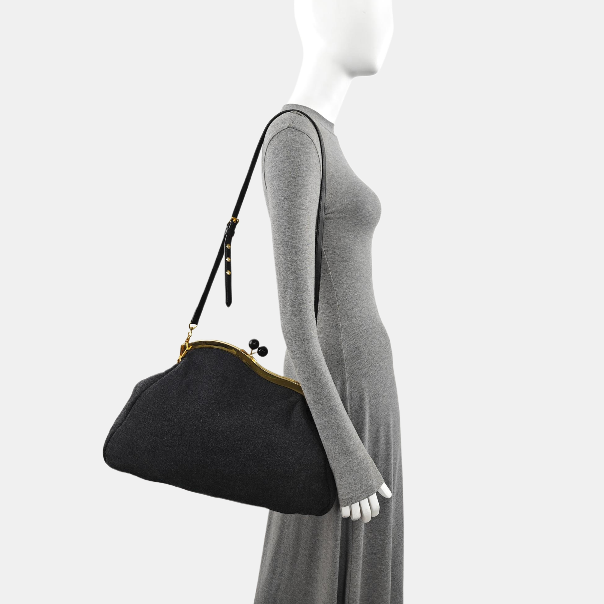 Fabric Shoulder Bag Gray