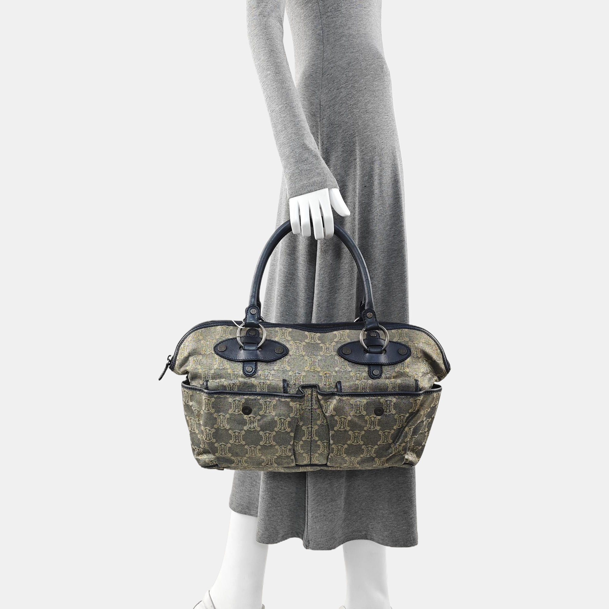 Canvas Top Handle Bag Blue