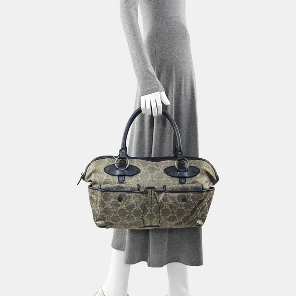 Canvas Top Handle Bag Blue