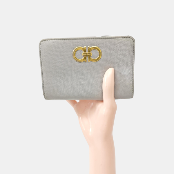 Gancini Calfskin Gray Wallet