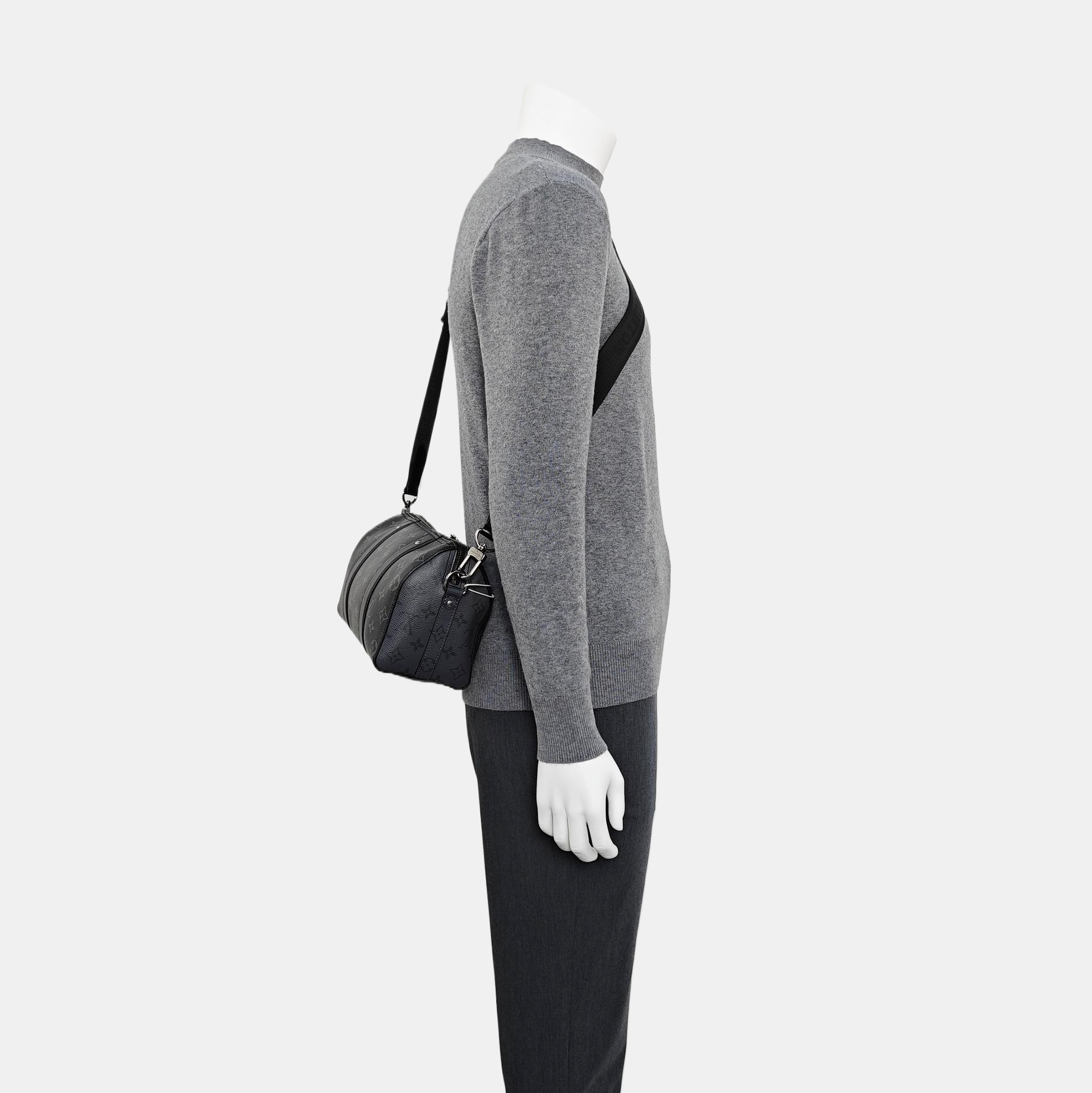KEEPALL 25 Monogram Coated Canvas Black
