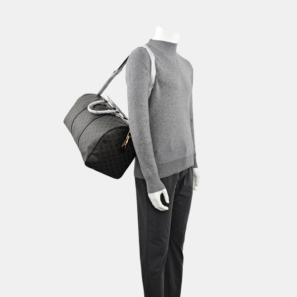 Coated Canvas Shoulder Bag Large Black