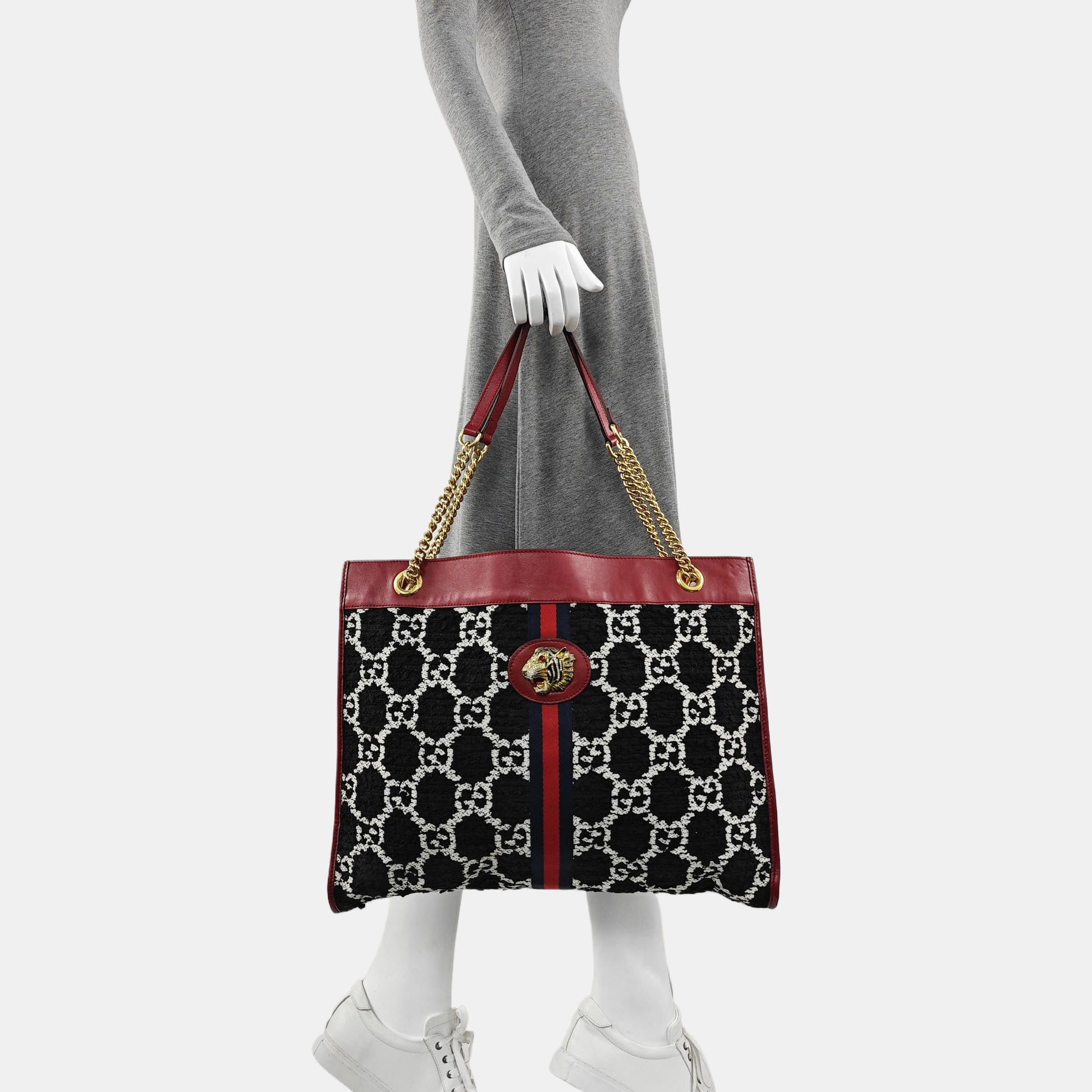 Rajah Large Monogram Wool Black
