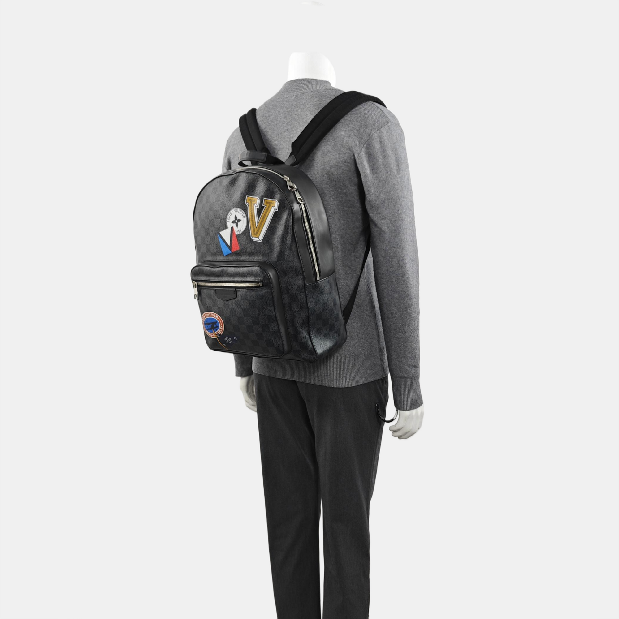 JOSH Damier Graphite Coated Canvas Gray