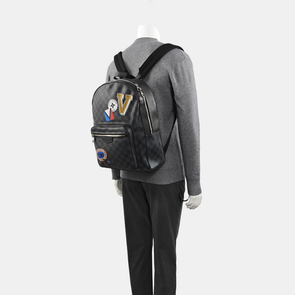 JOSH Damier Graphite Coated Canvas Gray