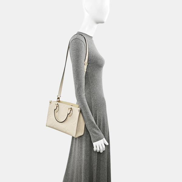 ONTHEGO PM Monogram Calfskin Beige