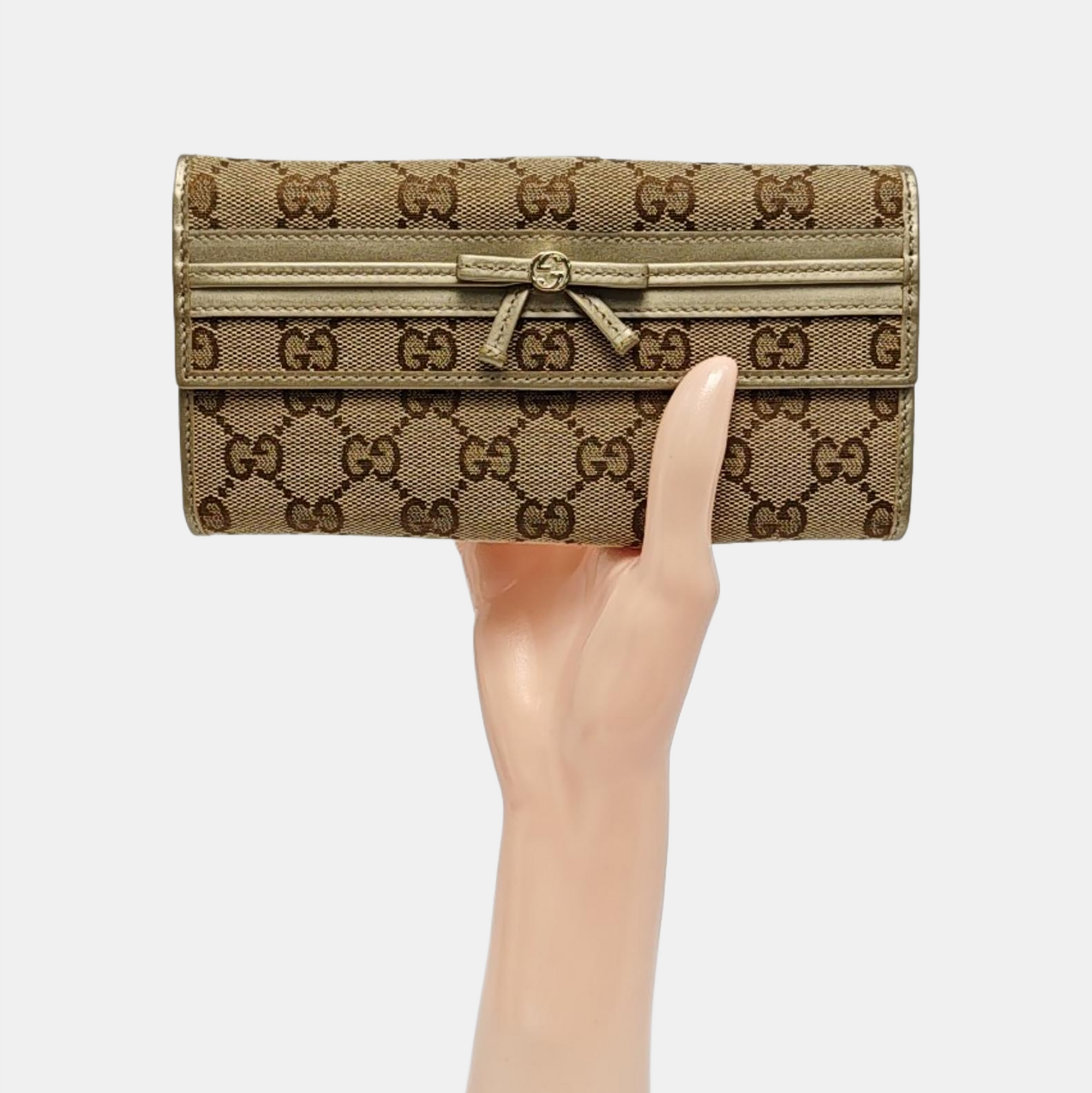 Monogram Fabric Wallet Beige