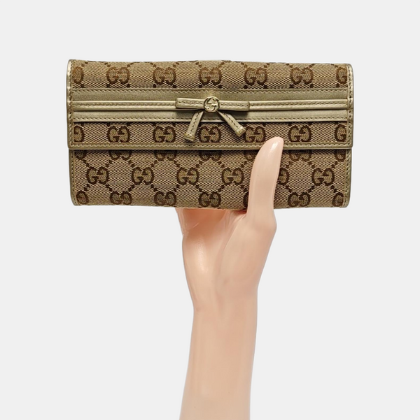 Monogram Fabric Wallet Beige