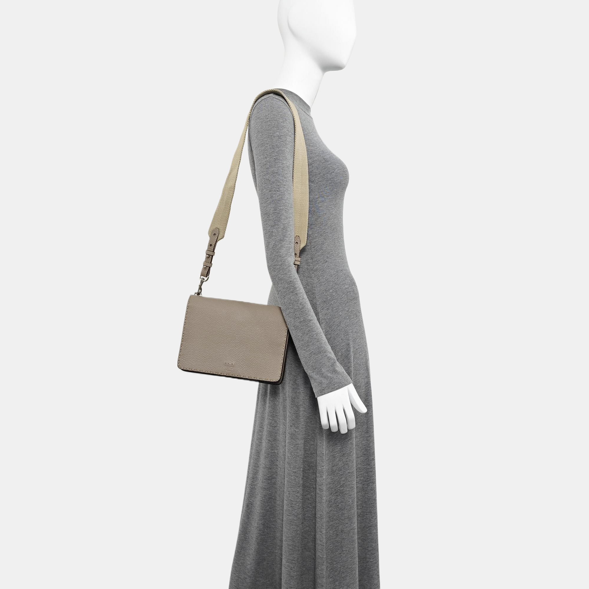 Calfskin Shoulder Bag Gray