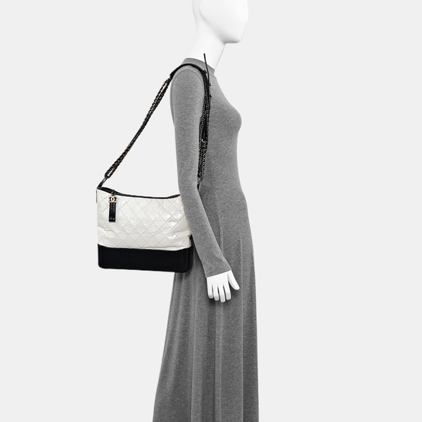 GABRIELLE Large Quilted Calfskin White