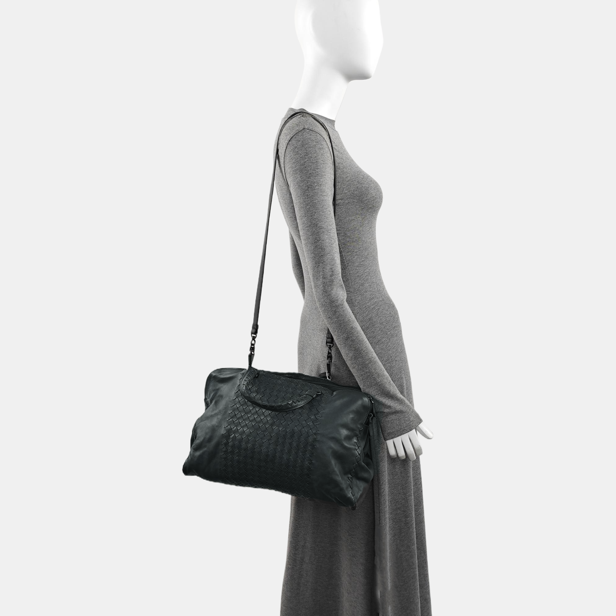 Calfskin Shoulder Bag Gray