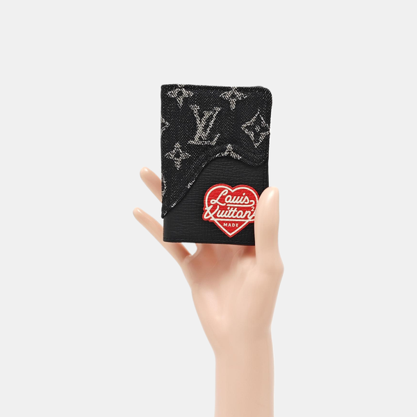 Monogram Calfskin Card Holder Black