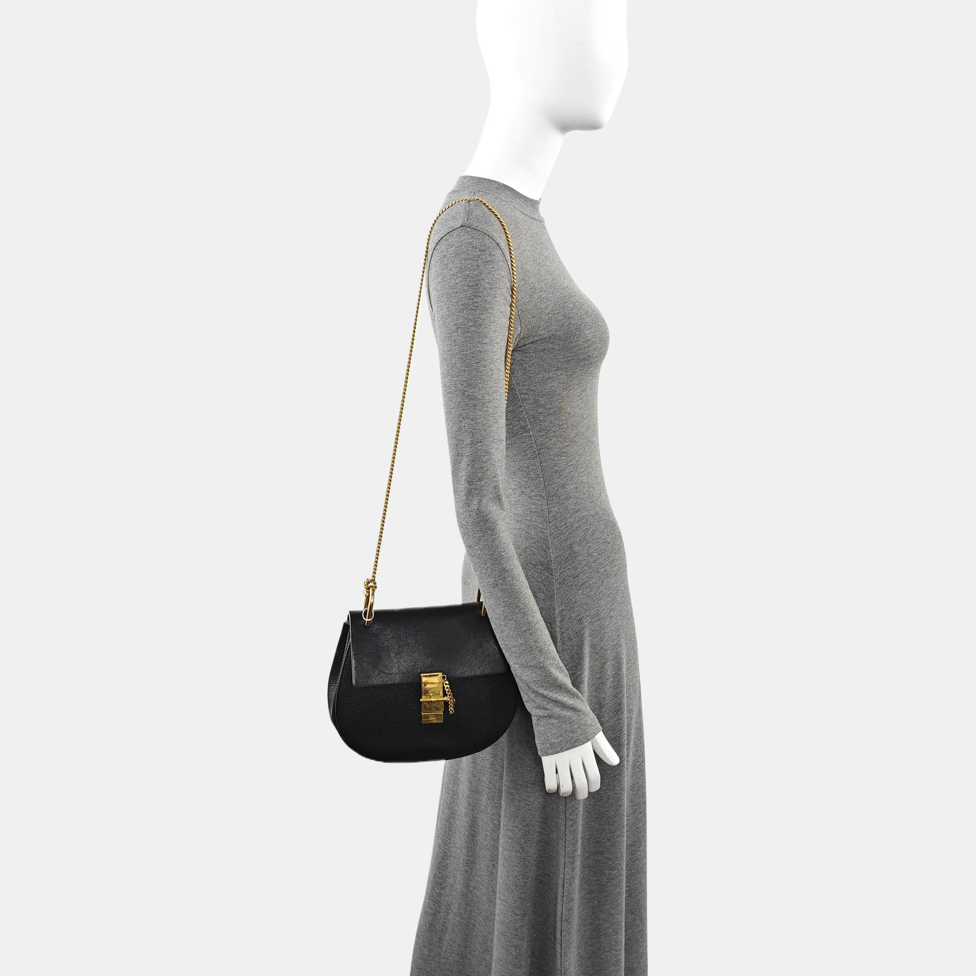 Drew Medium Calfskin Black