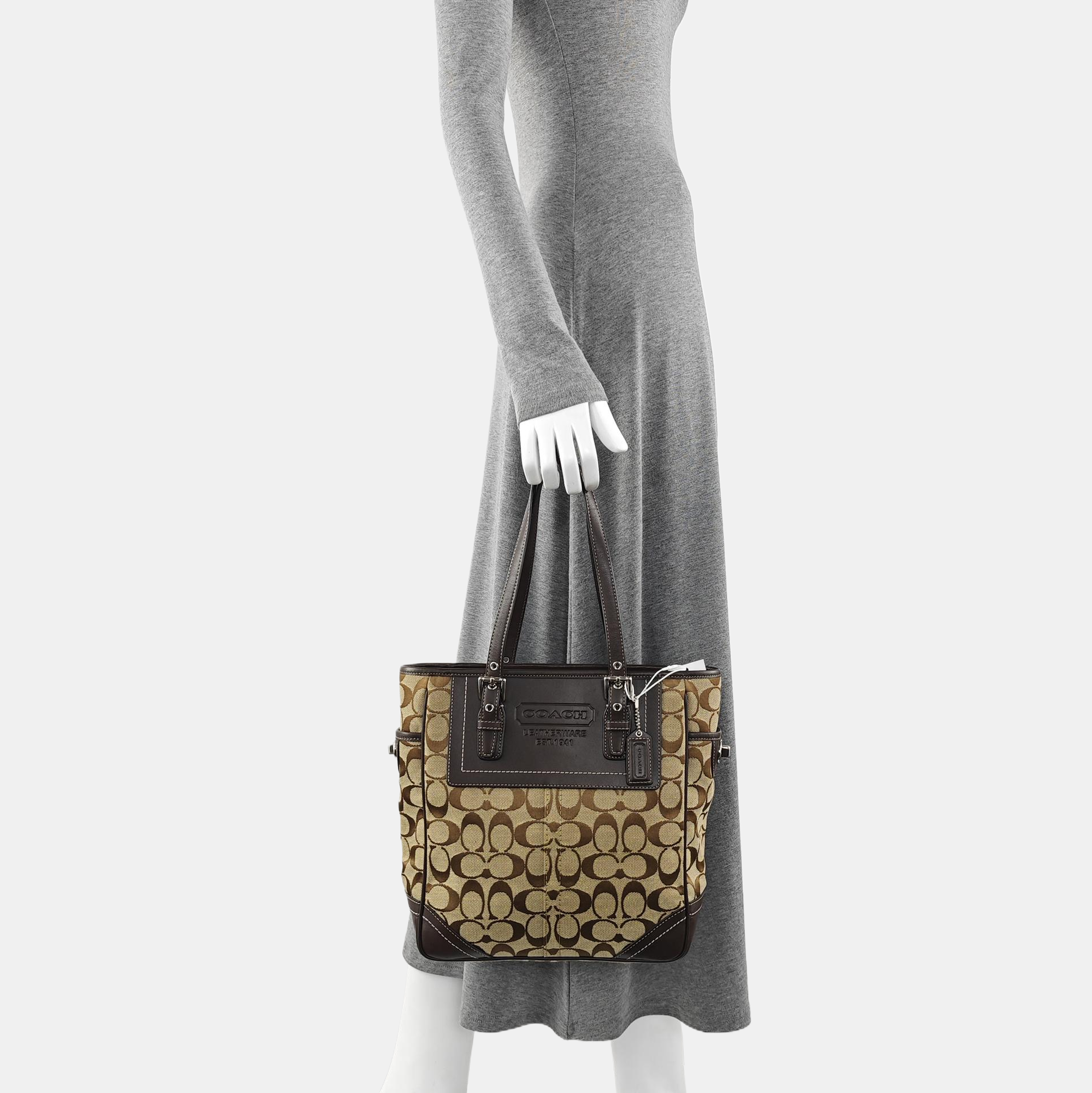 Monogram Canvas Tote Bag Brown