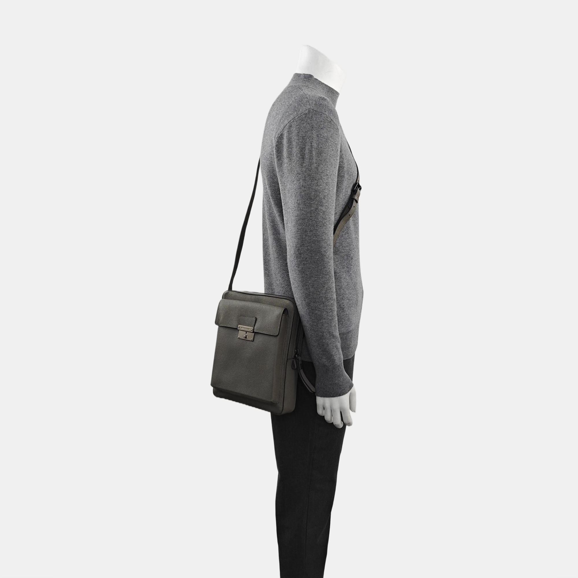 Calfskin Shoulder Bag Gray