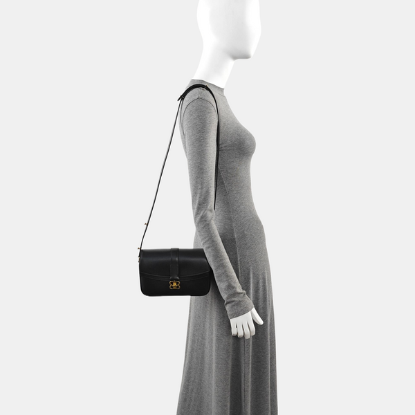 Leather Shoulder Bag Black