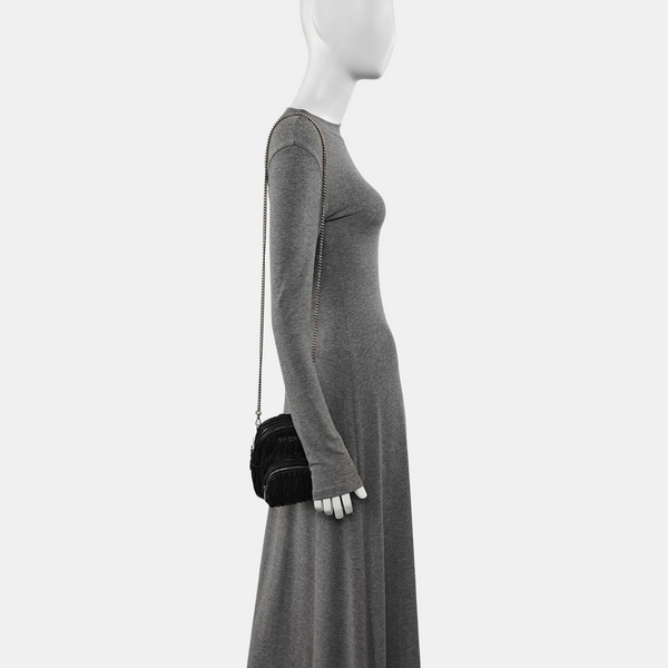 Matelassé Super Mini Quilted Lambskin Black