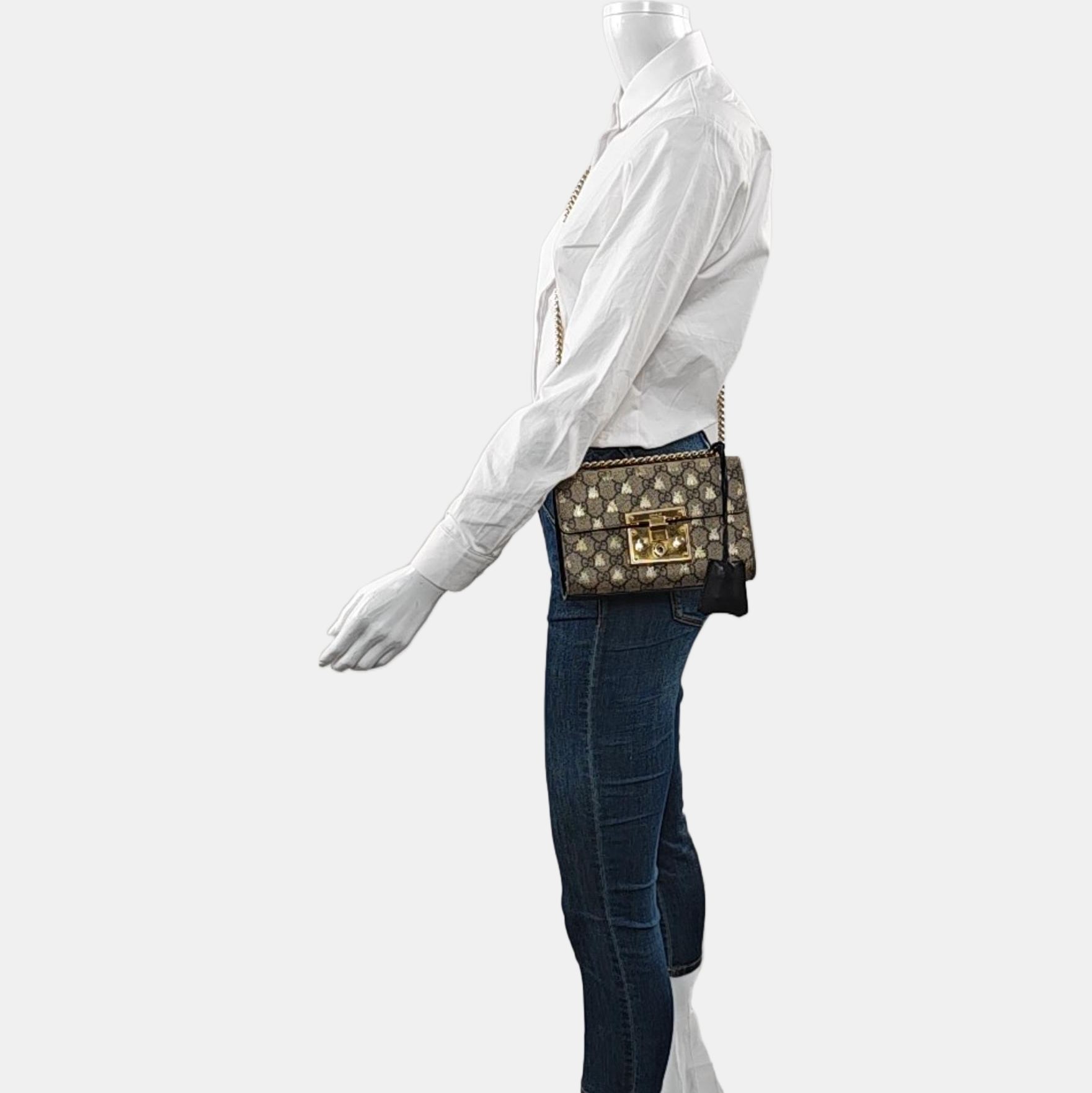 Authenticated pre-owned  Padlock Small Monogram Coated Canvas Beige - Crossbody Bag at Looply