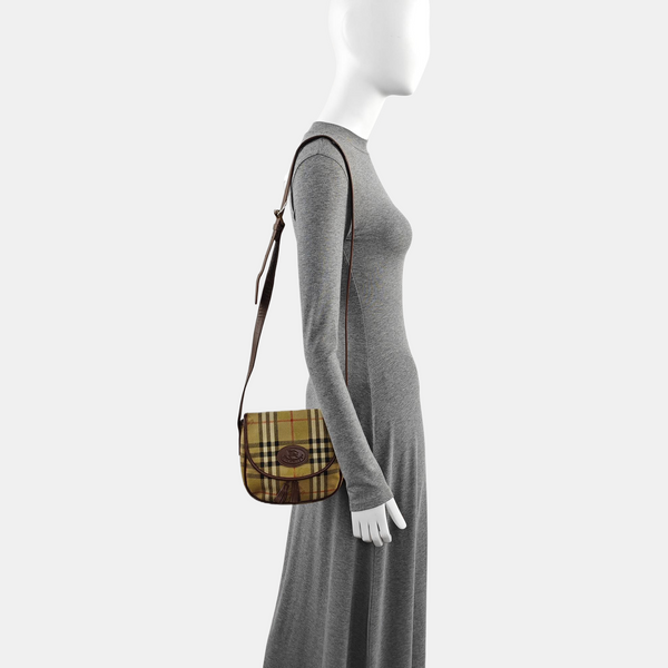 Coated Canvas Shoulder Bag Beige