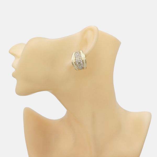 Twist Round Metal Gold Clip On Earrings